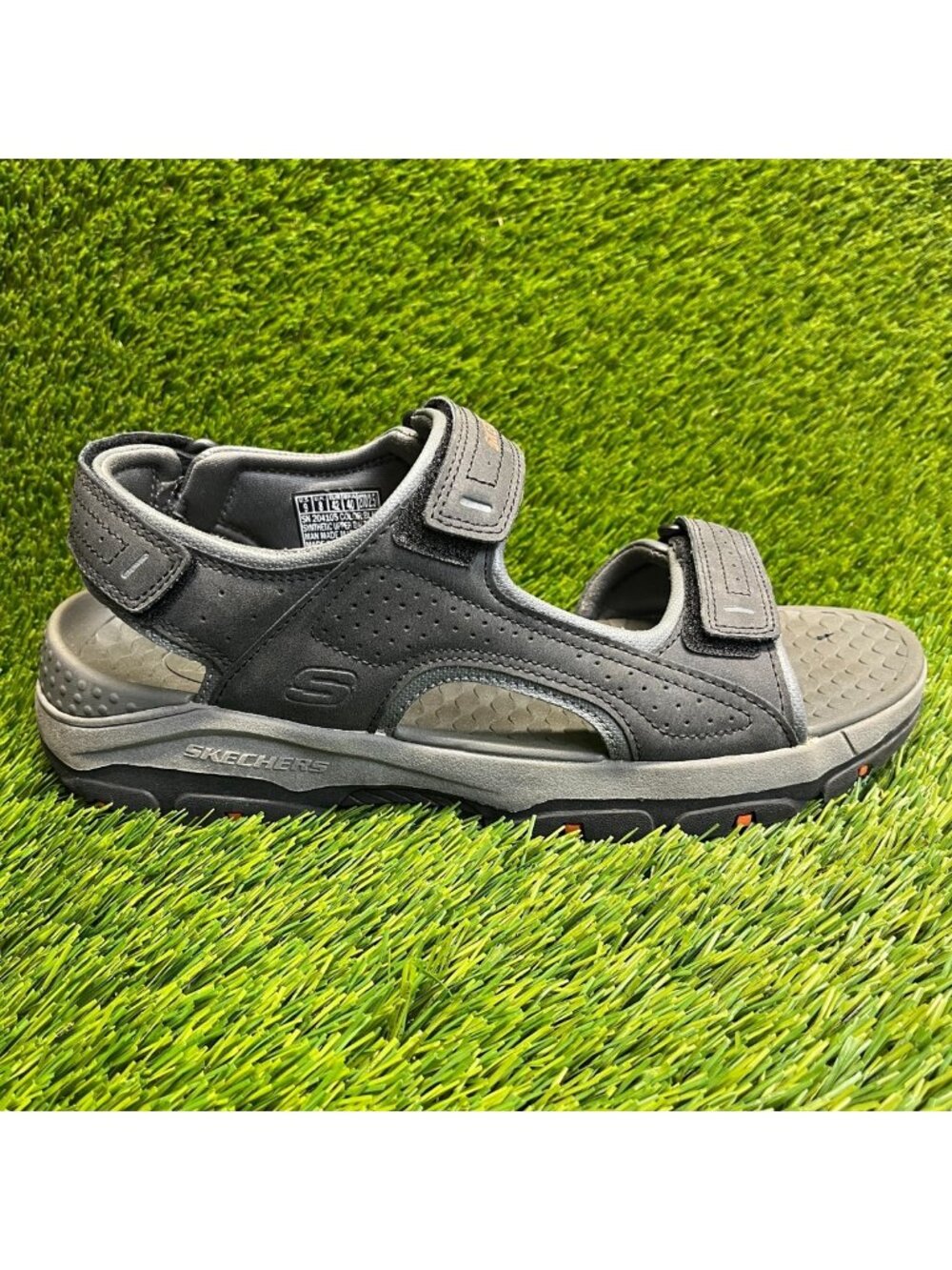 Skechers Tresmen Garo Mens Size 9 Black Gray Outdoor Walking Strappy‎ Sandals